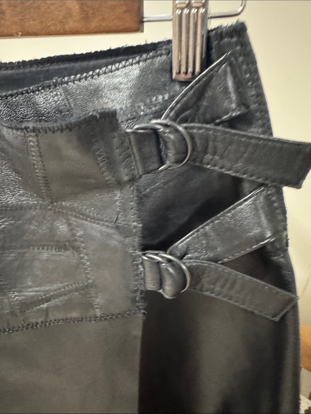 Veronique Branquinho 100% Leather Asymmetrical Wrap Skirt — Size 38 - Picture 4 of 13